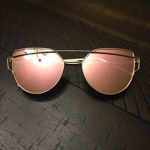 Brand New Pink Mirrored Sunglasses w/ Gold Frame